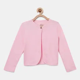 Kryptic Kids Pink & Black Solid Full Sleeves Shrug (Pack Of 2) image 3