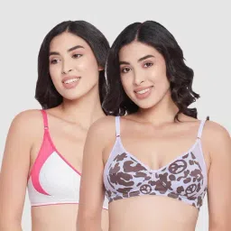 Clovia Multicolor Printed Non Padded Bra (Pack of 2)-picture-16