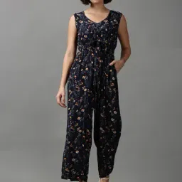 showoffff SHOWOFF Navy Cotton Printed A-Line Jumpsuit-picture-21