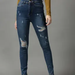 showoffff SHOWOFF Blue Solid Mid Rise Jeans-picture-17