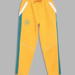 Blue Giraffe Kids Yellow & Teal Blue Color Block Joggers-picture-26