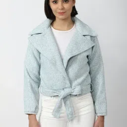 Forever 21 Sky Blue Textured Jacket-image-60
