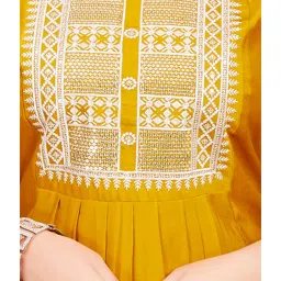 Aarika Kids Mustard Embellished Kurta with Pants image 5