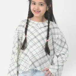 Crimsoune Club Kids White Chequered Full Sleeves Top-image-30