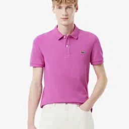 Lacoste Pink Cotton Slim Fit Polo T-Shirt-picture-14