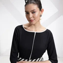 her by invictus Striped Crepe Formal Top-image-67