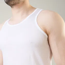 Park Avenue White Cotton Regular Fit Vest image 5