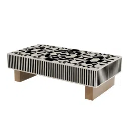 Casagold Black Luxom Kingsley Bone Inlay Rectangle Medium Coffee Table image 5