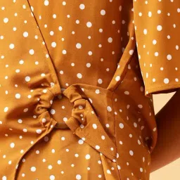 Gipsy Yellow Synthetic Relaxed Fit Short Sleeves V-Neck Top image 4