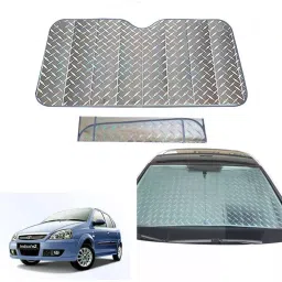 Auto Pearl F135 Dashboard Sun Shade Cover with Suction Cup for Tata Indica eV2 (Grey)-picture-10