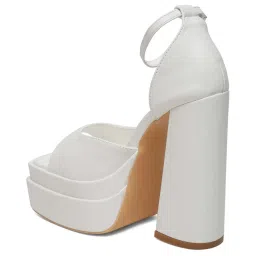 Flat N Heels Women's White Ankle Strap Sandals image 5