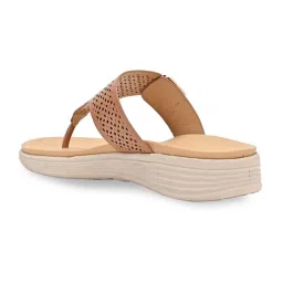 Rocia by Regal Women's Tan T-Strap Wedges image 5