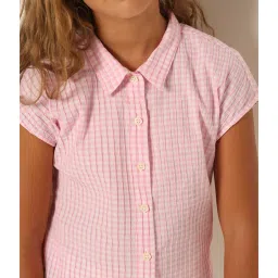 VERO MODA GIRL Pink Checks Shirt image 5
