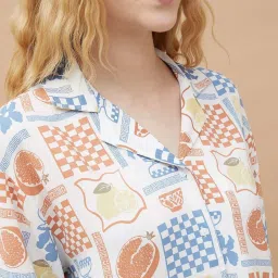 Ginger By Lifestyle Off White Regular Fit Printed Short Sets image 5