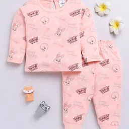 YK X Tinyo Infant Girls Pure Cotton Looney Tunes Printed Top with Joggers-picture-18