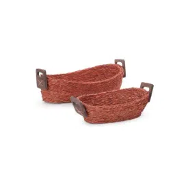 Unravel India Red Sabai Grass Bread Basket - Set of 2 image 2