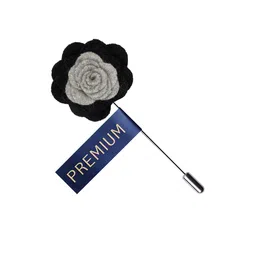 PELUCHE Unisex Grey & Black Graceful Bloom Lapel Pin-picture-22