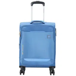 VIP Eterno Blue Solid Soft Cabin Trolley Bag - 37.5 cm-image-11