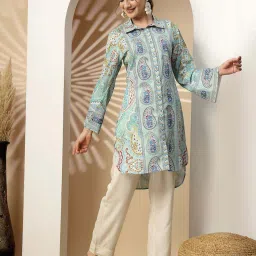 Nayam By Lakshita Green Relaxed Fit Printed Kurtas image 5