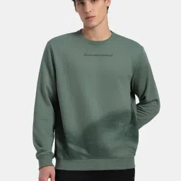 Jockey UM51 Green Super Combed Cotton Rich French Terry Printed Sweatshirt-picture-17