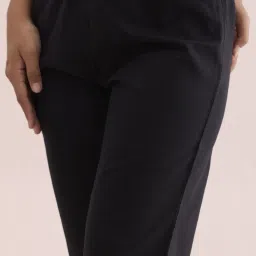 Go Colors! Black Cotton Mid Rise Pencil Pants image 5