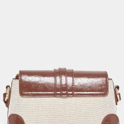 Styli Brown Textured Handbag image 5