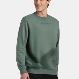 Jockey UM51 Green Super Combed Cotton Rich French Terry Printed Sweatshirt image 3