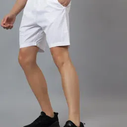 DIDA White Regular Fit Solid Sports Shorts image 4
