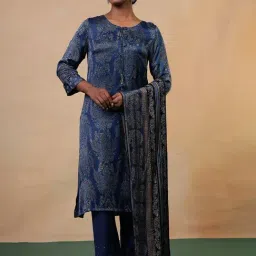 Folksong By W Blue Viscose Floral Dupatta image 4