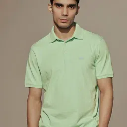 ANDAMEN Green Melange Regular Fit Polo T-Shirt-picture-39