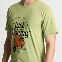 Ivoc Men Green Graphic Print T-Shirt image 5