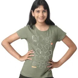Under Fourteen Only Kids Green Printed Top-image-6