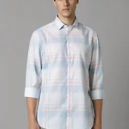 Louis Philippe White Cotton Regular Fit Checks Shirt-picture-32