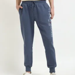 Tommy Hilfiger Bank Blue Cotton Regular Fit Logo Printed Joggers-picture-23