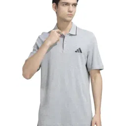 Adidas Grey Cotton Regular Fit Sports Polo-picture-12