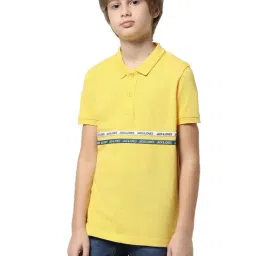 Jack & Jones Junior Yellow Cotton Printed Polo T-Shirt-picture-13