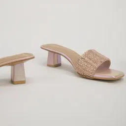 The White Pole Women's Pink Casual Sandals image 2