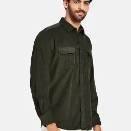 METTLE Dark Green Regular Fit Shirt image 3