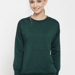 Belle Fille Women Green Solid Sweatshirt-picture-38