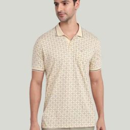 Colorplus Brown Pure Cotton Regular Fit Printed Polo T-Shirt-picture-8