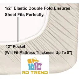 RD TREND Coffee Brown 300 TC Single Bedsheet with 1 Pillow Covers image 3