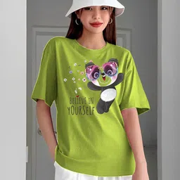 kintu parantu Kasendra Typography Round Neck Printed Polyester T-shirt image 5