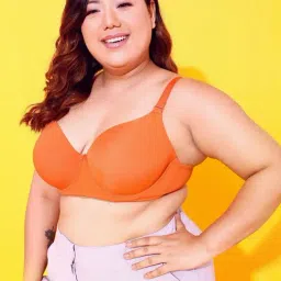 Clovia Orange Cotton T-Shirt Bra-picture-28
