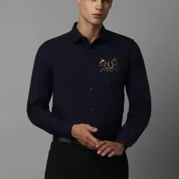 Allen Solly Navy Cotton Slim Fit Printed Shirt-picture-41