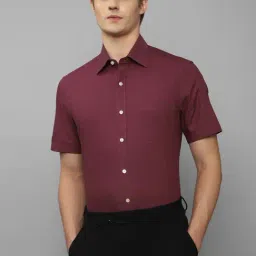 Louis Philippe Maroon Cotton Regular Fit Texture Shirt-picture-18