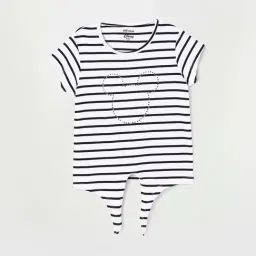 Fame Forever by Lifestyle Kids Black & White Cotton Striped Tee (Pack of 2)-picture-20