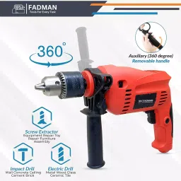 Fadman 750 W Reverse Rotation Electric Pistol Grip Drill 13 mm Chuck Size, FD-750W image 2