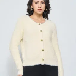 Honey By Pantaloons White Relaxed Fit Sweater-image-84