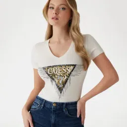 Guess White Printed T-Shirt-image-59