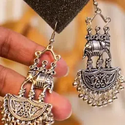 ISLANA Elephant Shaped Jhumkas Earrings-picture-25